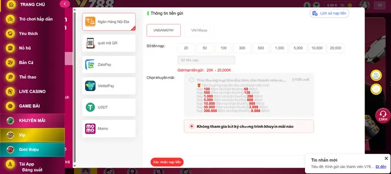 nạp rút v788 com